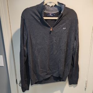 Vineyard Vines Men's Charcoal Zip-Up Sweater